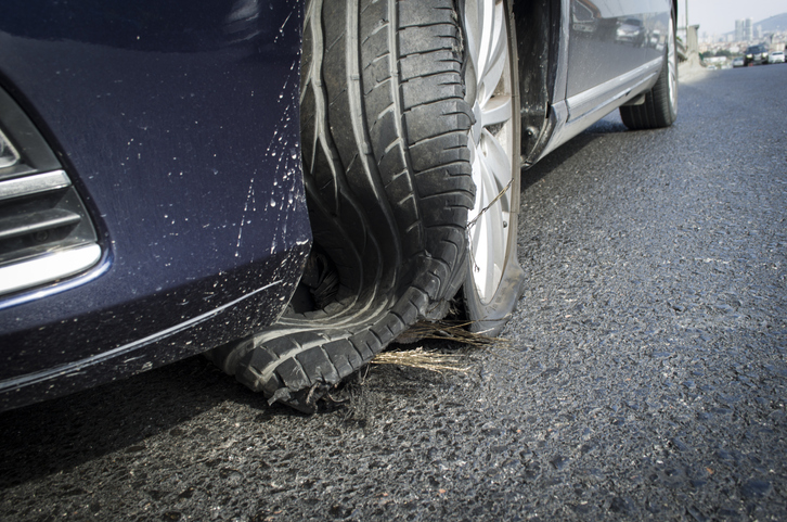 tire blows out